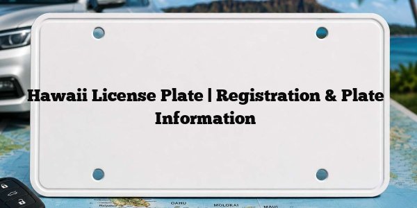 Hawaii License Plate | Registration & Plate Information